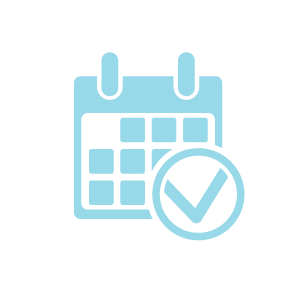  A calendar with a checkmark shows how we do everything we can to fit your dental appointment around your busy schedule.