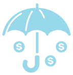 An umbrella with coins falling out of it illustrates the various Insurance Solutions available at Exceptional Smiles Family Dentistry.
